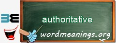 WordMeaning blackboard for authoritative